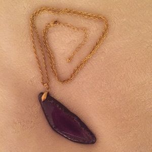 Geode slice necklace