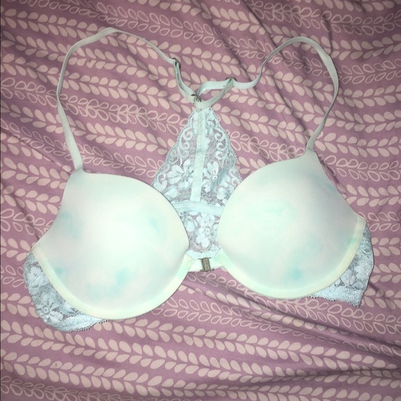 Blue Racerback Push-Up Bra