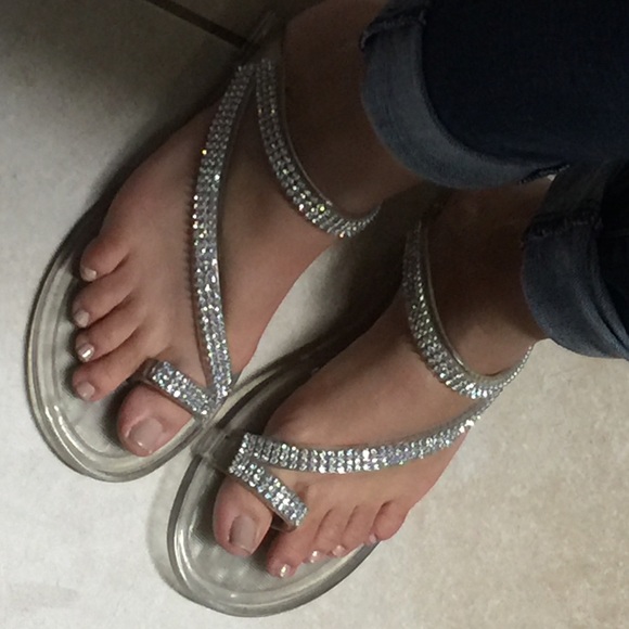 Shoes - Jelly sandals with  rhinestones size 9