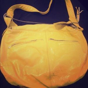 Yellow cross body purse