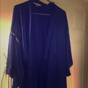 Blue silk robe