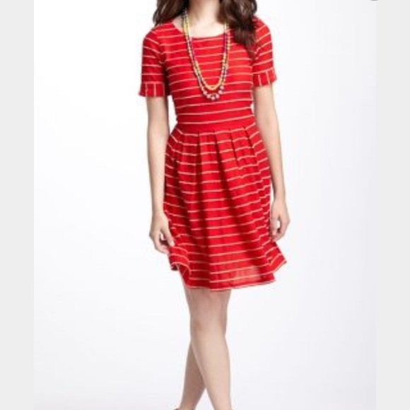 FINAL PRICE! Anthropologie Bordeaux Striped Dress