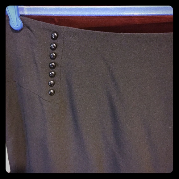 High waist black pencil skirt with back detail.