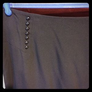 High waist black pencil skirt with back detail.