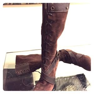 Suede Cole Haan knee boots (suede and leather)