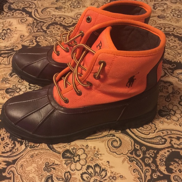 Ralph Lauren polo boots orange and brown