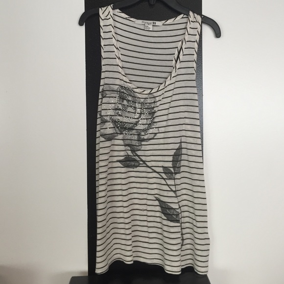 Striped Rose Tank Top - Picture 1 of 3
