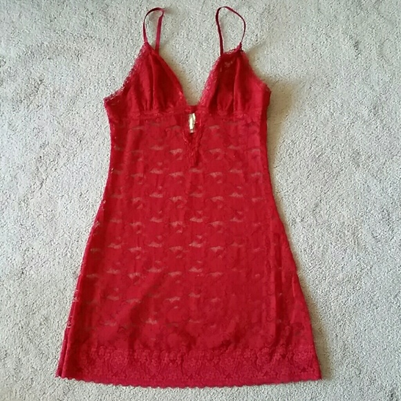Ruby Colored lace-styled Slip
