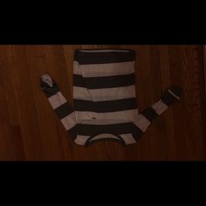 Grey and white striped shirt