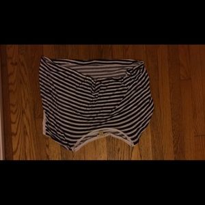 Navy and white striped cropped shirt