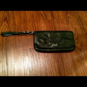 Black Leather Coach Clutch