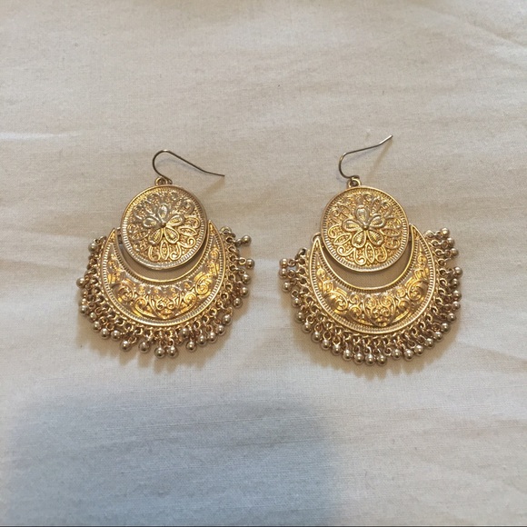 SOLD!! H&M Goldtone Chandelier Dangle Earrings - Picture 2 of 2