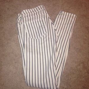 Striped skinny jeans