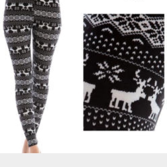 🚫SOLD🚫 Reindeer RED Fleece Leggings - Picture 3 of 3