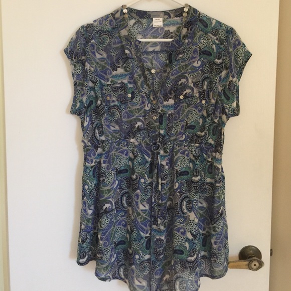 REDUCED PRICE!!! Multi Blue Paisley Boho Top,