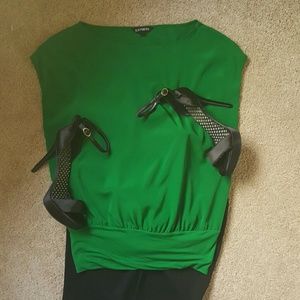 Express Emerald Green Blouse SZ S