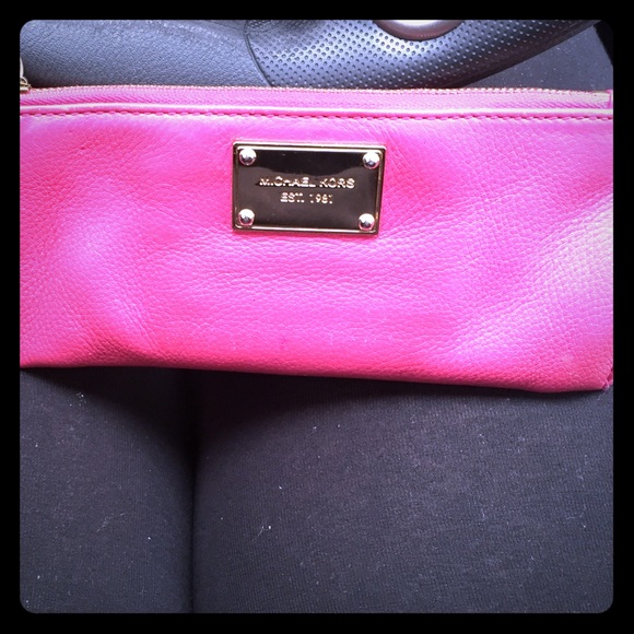 MK pink wristlet/wallet