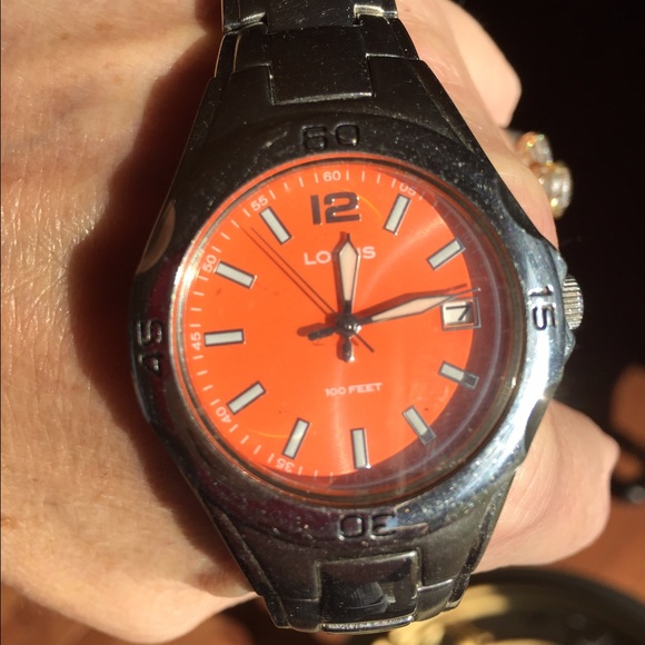 LORUS TANGERINE FACED & STAINLESS METAL WITH DATE