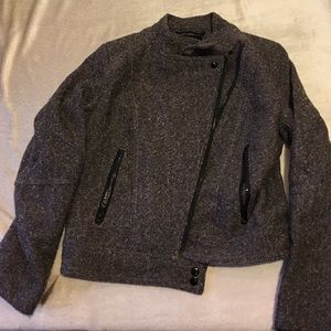 V neck zip up jacket