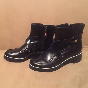 Nicholas Kirkwood smooth leather black biker boots