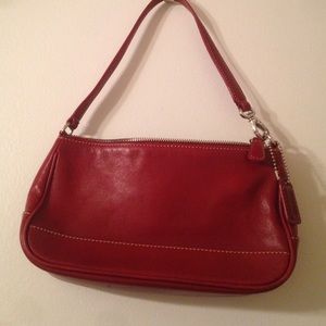 Red leather vintage coach purse