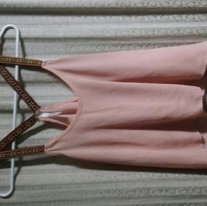 Shear pink flowy crop top