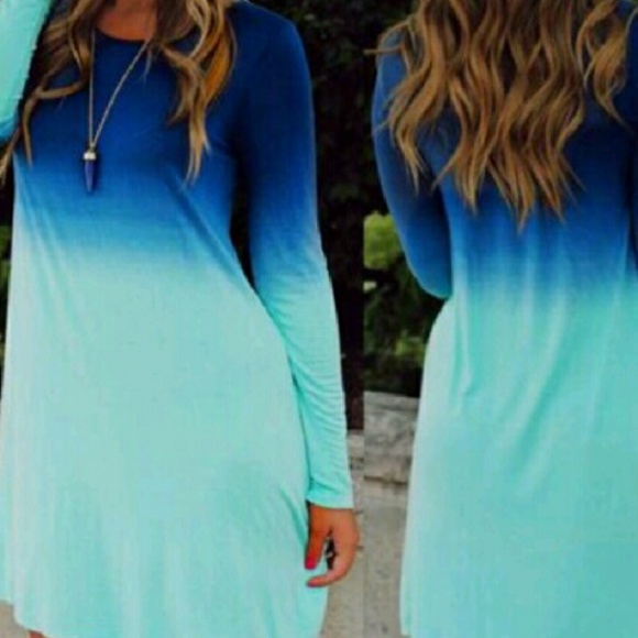 blue tie dye dress