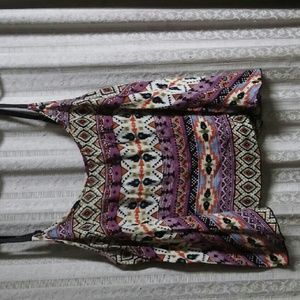 Purple tribal crop top