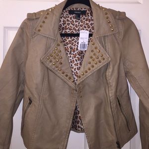 NWT- Faux Leather Moto jacket