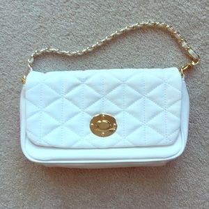 White quilted purse