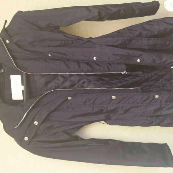 NWT Navy Jessica Simpson Hooded Coat Medium - Picture 4 of 4