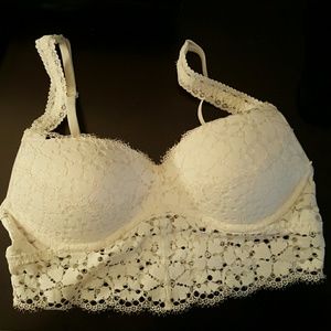 Pink Eyelet lace Push up bralet