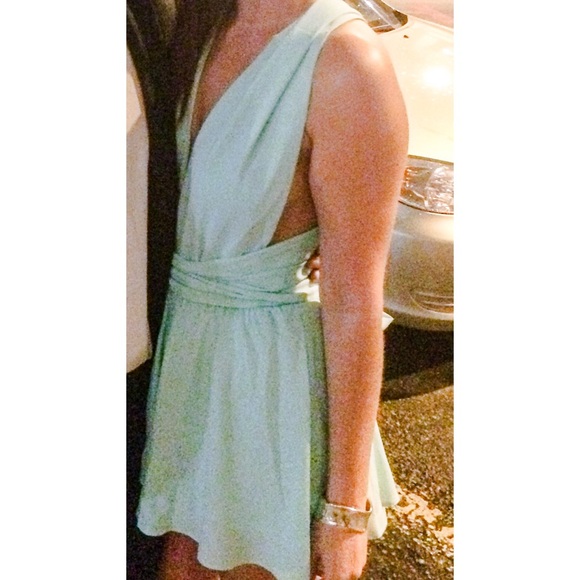Pants - Seafoam/mint wrap romper