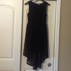 High-low black dress