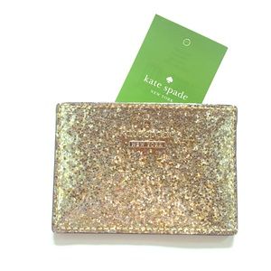 Kate Spade Gold Glitterbug Card Holder