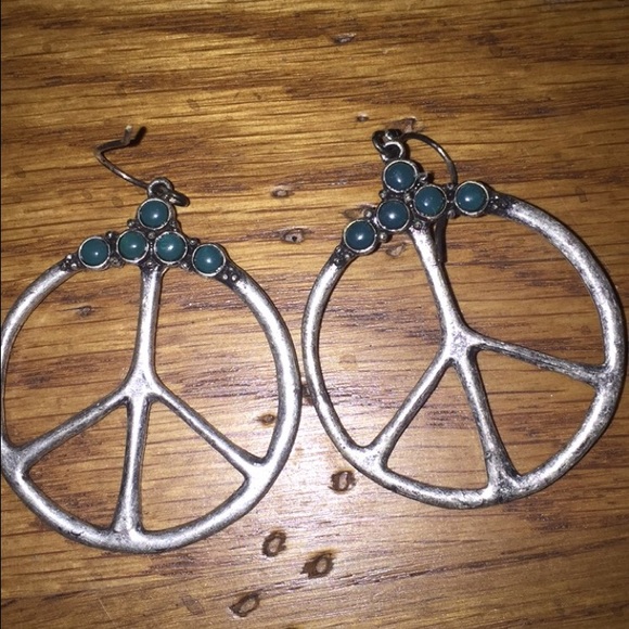 Peace sign hoop earrings by Lucky Brand