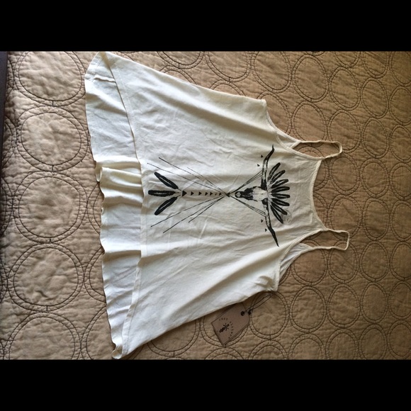 Festival Wear!Tribal cow skull over sized Tank Top