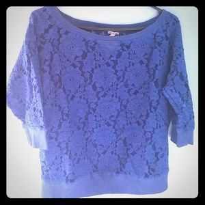 Blue lace blouse