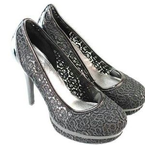 Black Baby Phat Heel Pumps Shoes.