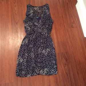 Navy blue polka dotted dress