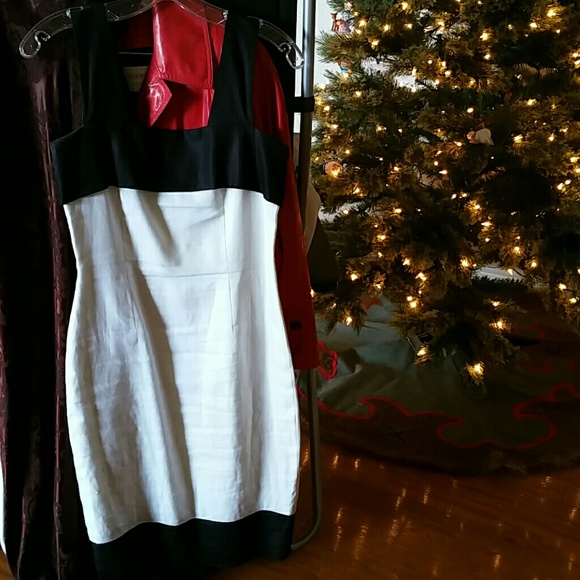 andrea jovine 100% linen        B/W cocktail dress