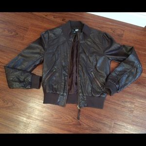 Brown faux leather jacket