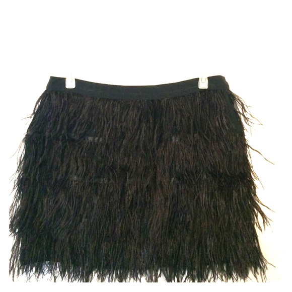 Juicy Couture ostrich feather black mini skirt