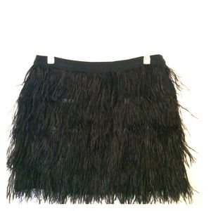 Juicy Couture ostrich feather black mini skirt