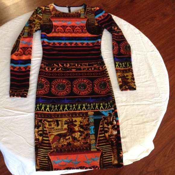 Colorful Egyptian Design Bodycon Longsleeve