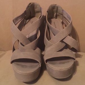 Chinese Laundry nude strapped wedges