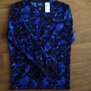 Camo blue polo (thermal).