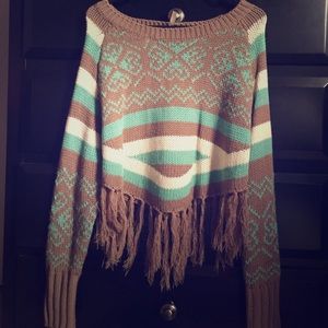 Western style fringed sweater