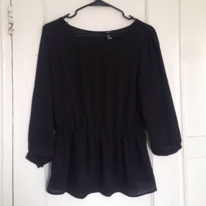 Shear black top from Forever 21 with sinched waist