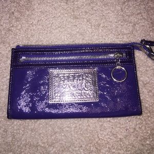 Purple Coach Poppy Wristlet